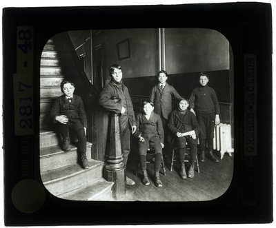 Six Greek Boys Posed on the Stairs of Laclede School by Unbekannt Unbekannt